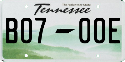 TN license plate B0700E