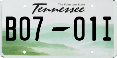 TN license plate B0701I