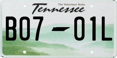 TN license plate B0701L