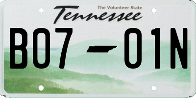 TN license plate B0701N