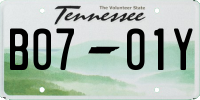 TN license plate B0701Y