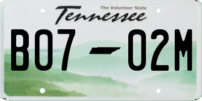 TN license plate B0702M