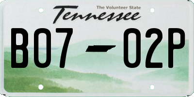 TN license plate B0702P