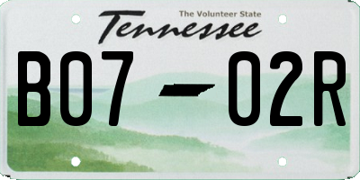 TN license plate B0702R
