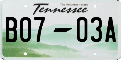 TN license plate B0703A