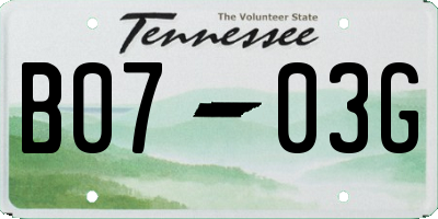 TN license plate B0703G