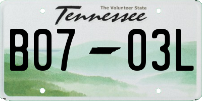 TN license plate B0703L