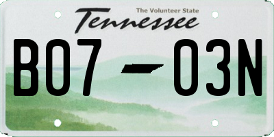 TN license plate B0703N