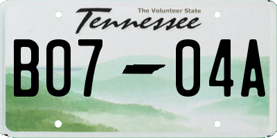 TN license plate B0704A