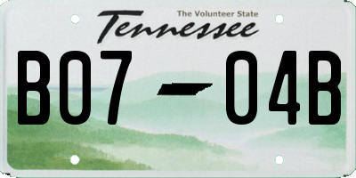 TN license plate B0704B