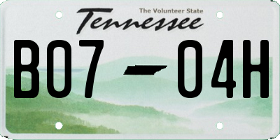 TN license plate B0704H