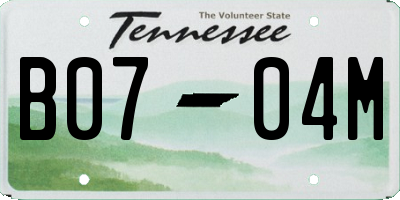 TN license plate B0704M