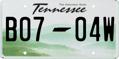 TN license plate B0704W