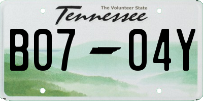 TN license plate B0704Y