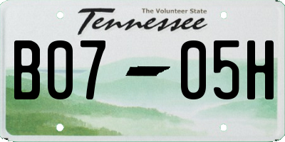 TN license plate B0705H