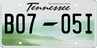 TN license plate B0705I