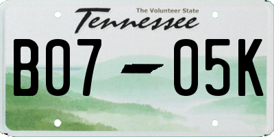 TN license plate B0705K