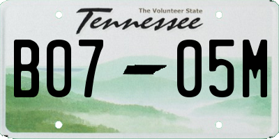 TN license plate B0705M