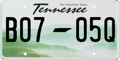 TN license plate B0705Q