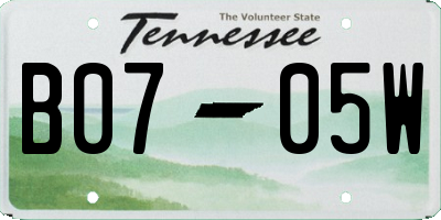 TN license plate B0705W