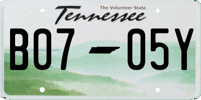 TN license plate B0705Y