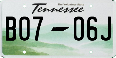 TN license plate B0706J