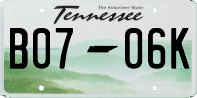 TN license plate B0706K