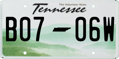TN license plate B0706W