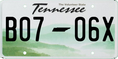 TN license plate B0706X
