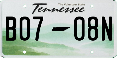 TN license plate B0708N