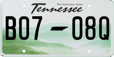 TN license plate B0708Q