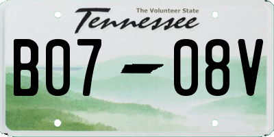 TN license plate B0708V