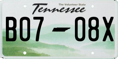 TN license plate B0708X