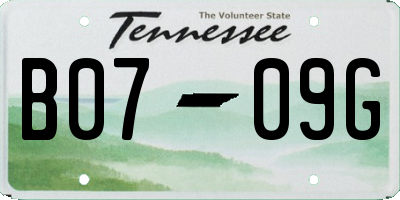 TN license plate B0709G