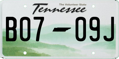 TN license plate B0709J
