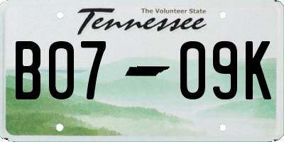 TN license plate B0709K