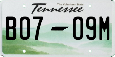 TN license plate B0709M