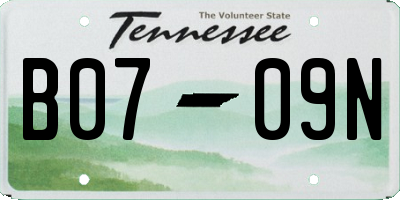 TN license plate B0709N