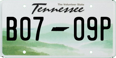 TN license plate B0709P