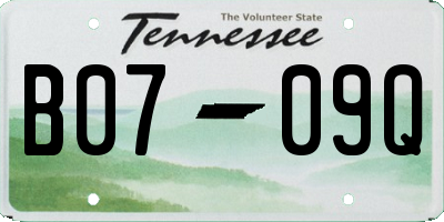 TN license plate B0709Q