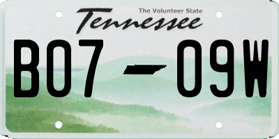 TN license plate B0709W
