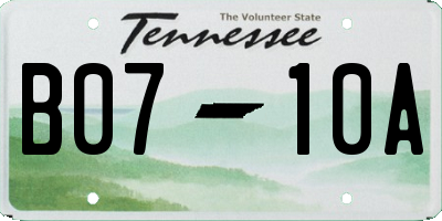 TN license plate B0710A