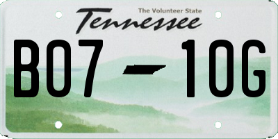 TN license plate B0710G