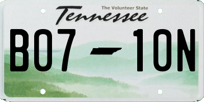 TN license plate B0710N