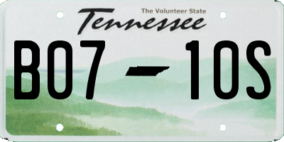 TN license plate B0710S