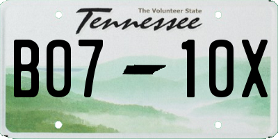TN license plate B0710X