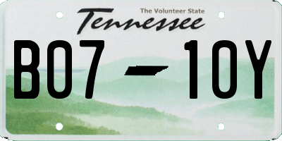 TN license plate B0710Y