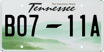 TN license plate B0711A
