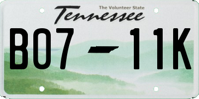 TN license plate B0711K