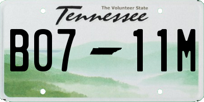 TN license plate B0711M